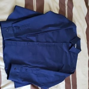 Versace collection navy blue long sleeve shirt